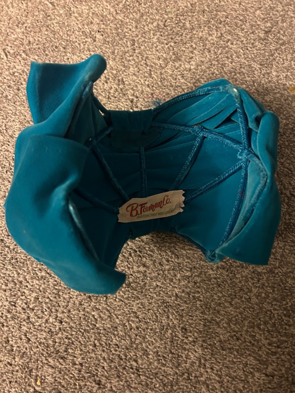 B. Forman Co. Teal Vintage Velvet Hat
